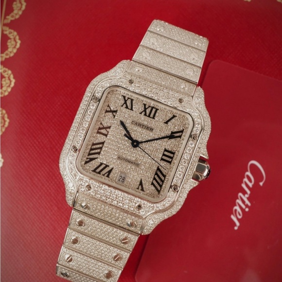 Cartier Accessories - Cartier Silver Diamond Watch
